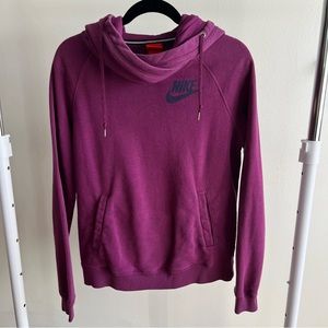 Nike Swooped Collar, Big Hood Purple Sweatshirt - Size Medium